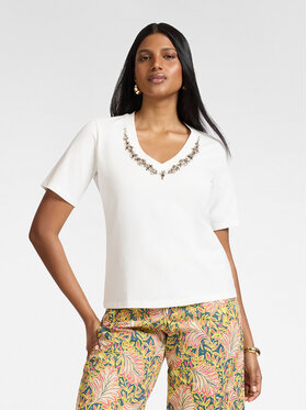Elena Mirò Elena Mirò T-Shirt G339Z000547N011 Biały Regular Fit