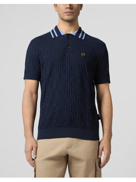 PHILIPP PLEIN PHILIPP PLEIN Polo 30018 Granatowy Regular Fit