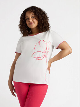 Fiorella Rubino Fiorella Rubino T-Shirt G098L008389N011 Biały Regular Fit