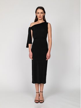 Nudyess Nudyess Sukienka codzienna Shantel Midi Czarny Fitted Fit