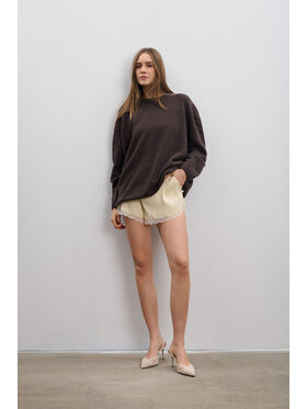 Fobya Fobya Sweter F2115 Brązowy Basic Fit