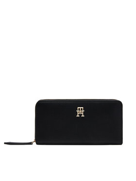 Tommy Hilfiger Tommy Hilfiger Portofel Mare de Damă Th Logotape Lrg Za AW0AW17266 Negru