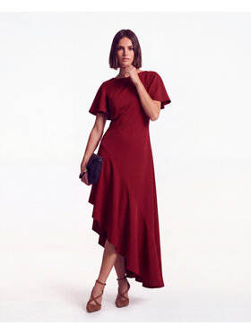 Castellani Castellani Sukienka codzienna Sukienka Nour Bordowy Regular Fit