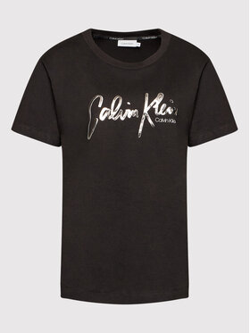 Calvin Klein Curve Calvin Klein T-Shirt Inclusive Scribble Logo K20K203637 Μαύρο Regular Fit