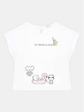 United Colors Of Benetton United Colors Of Benetton T-shirt 3I1XA102W Bijela Regular Fit