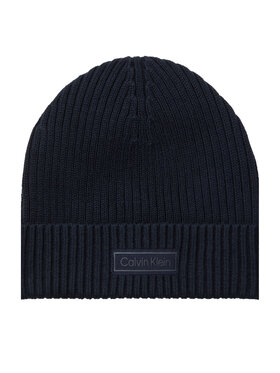 Calvin Klein Calvin Klein Sapka Patch Chunky Rib Cotton Beanie LV04D8053G Sötétkék