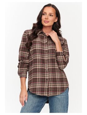 Makadamia Makadamia Koszula C75 Brązowy Loose Fit