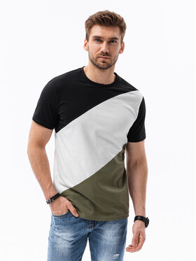 Ombre Ombre T-Shirt S1627 Czarny Regular Fit