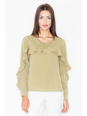 FIGL FIGL Bluzka M466 Khaki Regular Fit