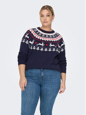 ONLY Carmakoma ONLY Carmakoma Svetr Snow 15273632 Tmavomodrá Regular Fit