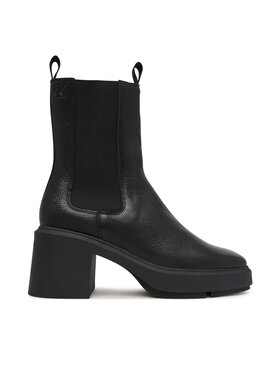 Calvin Klein Calvin Klein Botki Block Heel Chelsea Boot Lth HW0HW03694 Czarny