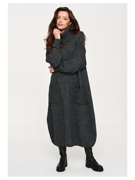 Makadamia Makadamia Sweter S178 Szary Loose Fit