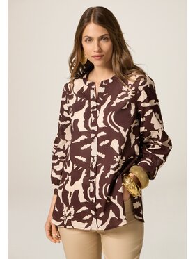 Oltre Oltre Koszula 5099R002983N0Z6 Brązowy Baggy Fit
