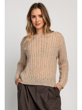 Fobya Fobya Sweter F1981 Beżowy Basic Fit
