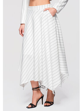 Ombre Ombre Spódnica midi OW-GL-E0004 Biały Regular Fit