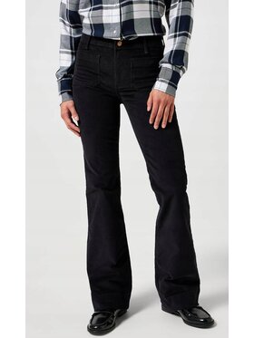 Wrangler Wrangler Spodnie materiałowe Flare Czarny Flare Fit