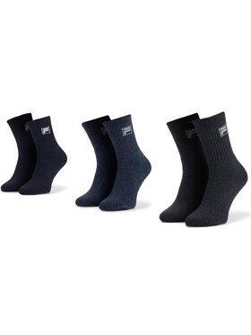Fila Fila 3er-Set hohe Unisex-Socken Calza Tennis F9000 Dunkelblau