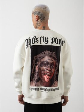 Machinist Machinist Bluza Bluza Bez Kaptura Oversize Męska Biała Machinist Ghostly Panic S Biały Oversize