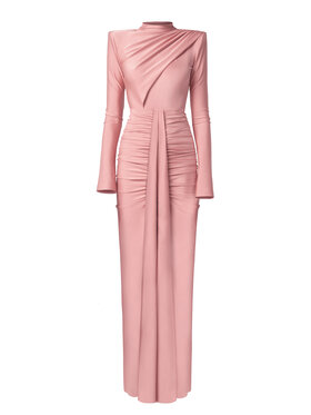 sax35th sax35th Sukienka wieczorowa ALISE Różowy Slim Fit