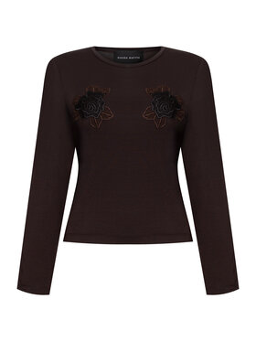 Magda Matyja Magda Matyja Bluzka ROSEMARY LONGSLEEVE TOP Brązowy Fitted Fit