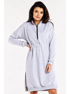 Infinite You Infinite You Sukienka dzianinowa M322 Szary Basic Fit