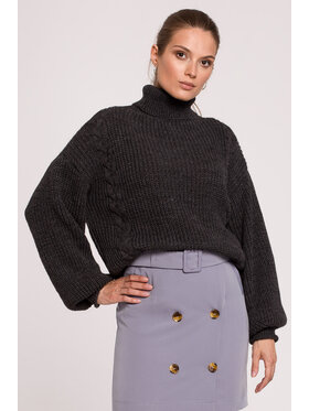 Makover Makover Sweter K124 Czarny Regular Fit