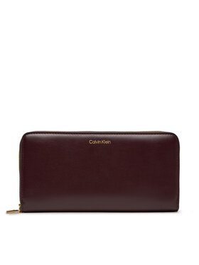 Calvin Klein Calvin Klein Portofel Mare de Damă Ck Large Zip Around LV04F1093G Vișiniu