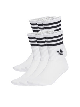 adidas adidas Set od 6 pari unisex visokih čarapa 3-Stripes JV7410 Bijela