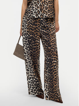 Vero Moda Vero Moda Kalhoty z materiálu Josie 10303759 Hnědá Wide Leg
