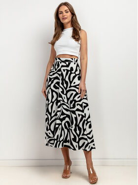 Tessita Tessita Spódnica midi T424/5/S Czarny A-Line Fit
