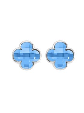Lilou Lilou Kolczyki Mini Icons koniczyny, posrebrzane Niebieski