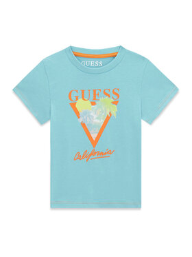 Guess Guess T-Shirt N6GI10 K8HM4 Tyrkysová Regular Fit