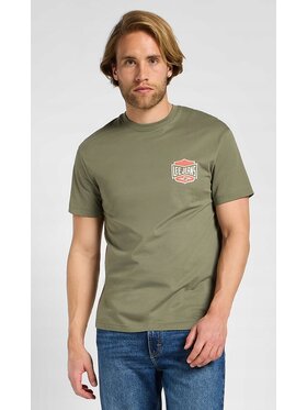 Lee Lee T-Shirt SS Relaxed Tee Zielony Relaxed Fit