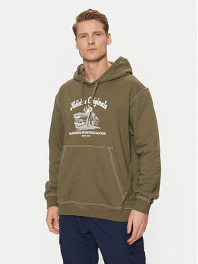 adidas adidas Džemperis ar kapuci Wabash JP4482 Zaļš Loose Fit