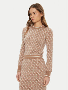 Guess Guess Sweter W4BR21 Z37K0 Beżowy Regular Fit