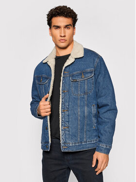 Lee Lee Kurtka jeansowa Sherpa L87AMWGV 112140960 Granatowy Regular Fit
