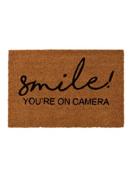 J-Line J-Line Wycieraczka Smile you're on camera j-LINE Brązowy