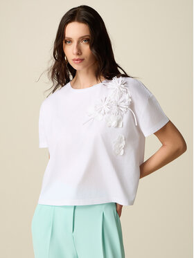Oltre Oltre T-Shirt G007J004362N001 Biały Boxy Fit