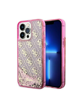 Guess Guess Etui na telefon Liquid Glitter Transculent 4G Różowy