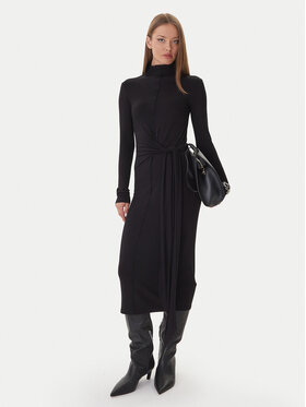 Patrizia Pepe Patrizia Pepe Плетена рокля 2A2958 J337 Черен Regular Fit