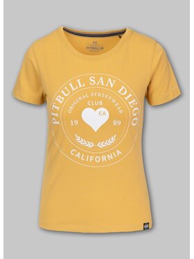 PITBULL PITBULL T-Shirt Koszulka damska HEARTIE S Żółty Regular Fit