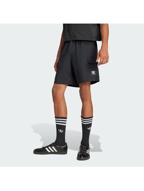 adidas adidas Szorty materiałowe Originals Trefoil Essentials Czarny Regular Fit