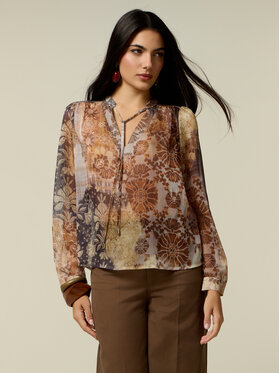 Oltre Oltre Bluzka 2169J000971N0R2 Kremowy Regular Fit