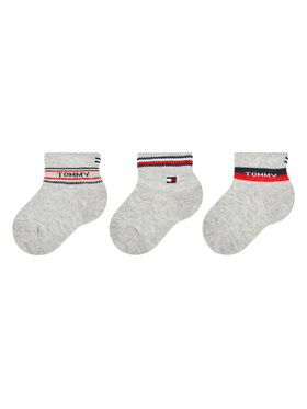 Tommy Hilfiger Tommy Hilfiger Zestaw 3 par niskich skarpet dziecięcych 701222674 Szary
