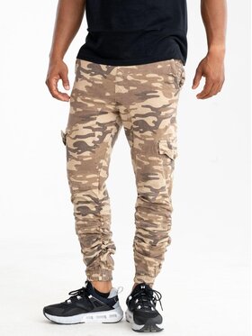 Catch Catch Spodnie materiałowe Spodnie Materiałowe Jogger Męskie Sand Camo Catch Screw 28 Beżowy Cargo Fit