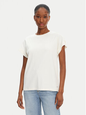 Tommy Hilfiger Tommy Hilfiger T-Shirt Gold Button WW0WW45628 Bílá Regular Fit