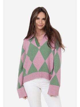 LAURELLA LAURELLA Sweter Laurella 6TU037923 Zielony Regular Fit