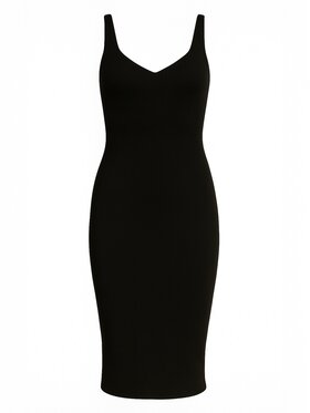 Nudyess Nudyess Sukienka dzianinowa Lancerta Mimi z prążka Czarny Fitted Fit