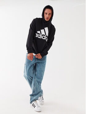 adidas adidas Mikina Essentials French Terry Big Logo Hoodie IC9363 Čierna Regular Fit