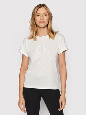 Calvin Klein Calvin Klein T-Shirt Embroidered Turn-Up K20K203460 Biały Relaxed Fit